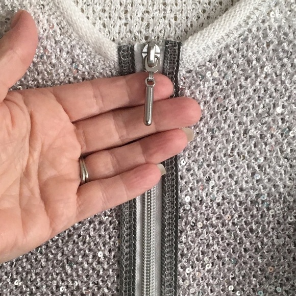 Laura Ashley Ombre Sequin Cardigan Sweater - Picture 7 of 14